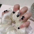 thumbnail image 3 of FCOGIN Medium Coffin, 24 Pieces, Pink, Black, Rhinestone Glitter Acrylic False Nail, Press on Nail, 3 of 6