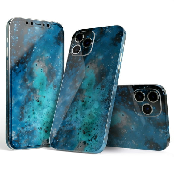 DesignSkinz Blue and Teal Painted Universe Full-Body Skin Decal Wrap Cover for iPhone 16