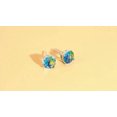 thumbnail image 2 of 8mm Silver Plated Blue Round Cubic Zirconia Stud Earrings Fashion Jewellery, 2 of 7