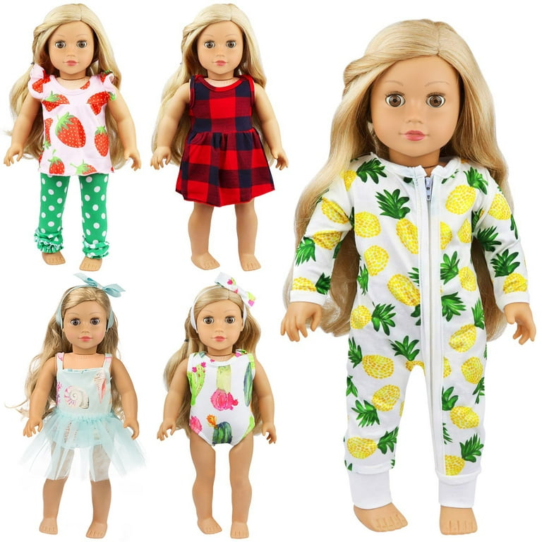 ZITA ELEMENT Baby Doll Clothes 14-16 Inch 5 Sets Doll Outfits