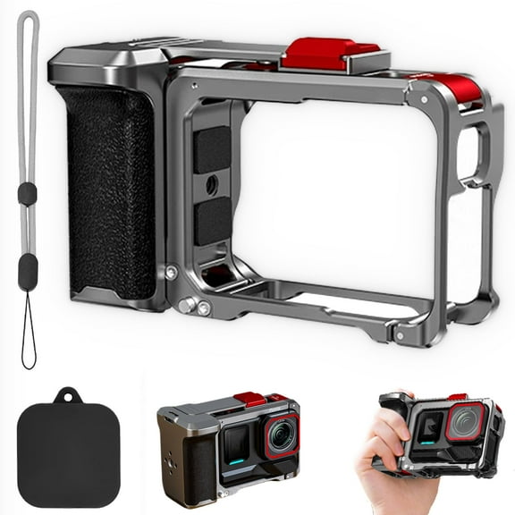 Street Photography Handle for Insta360 Ace Pro2/Pro/Ace Xplorer, Camera Grip Holder Bundle Accessories Kit, 6in1 Metal Protective Case Frame Housing Rabbit Cage, Avoid Daily Bumps (1pcs)