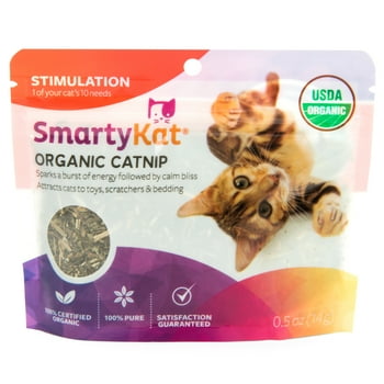 SmartyKat  Catnip for Cats, Certified  & Natural, Resealable Pouch, 0.5 oz