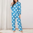 thumbnail image 2 of Daiia Cute Polar Bear for Women's Long-Sleeved Pajama Set – Soft & Comfortable Sleepwear Button-Up Pajamas Cozy Lounge Wear-Small, 2 of 7