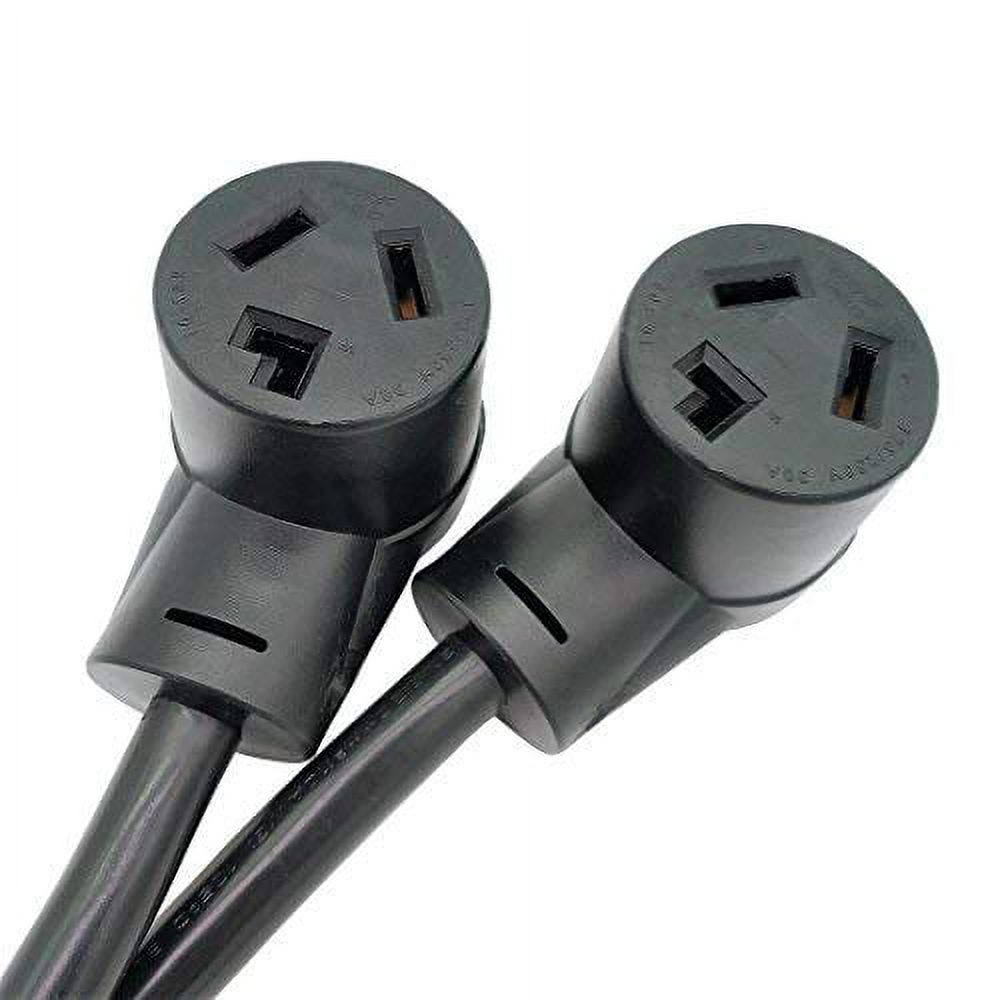 Parkworld 886580A Dryer Splitter, NEMA 10-30P Male Plug to (2) 10-30R Female Receptacle, Dryer 3-Prong 30 AMP 10-30 Y Adapter Cord 90 (60158)