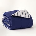 thumbnail image 4 of Dawn All-U-Need Bed-in-a-Bag Comforter Set, Twin/Twin XL, 3-Piece Bedding Bundle with Reversible Comforter, Fitted Sheet and Pillowcase(s), Navy & Stripe, Velvety Soft Microfiber, 4 of 6