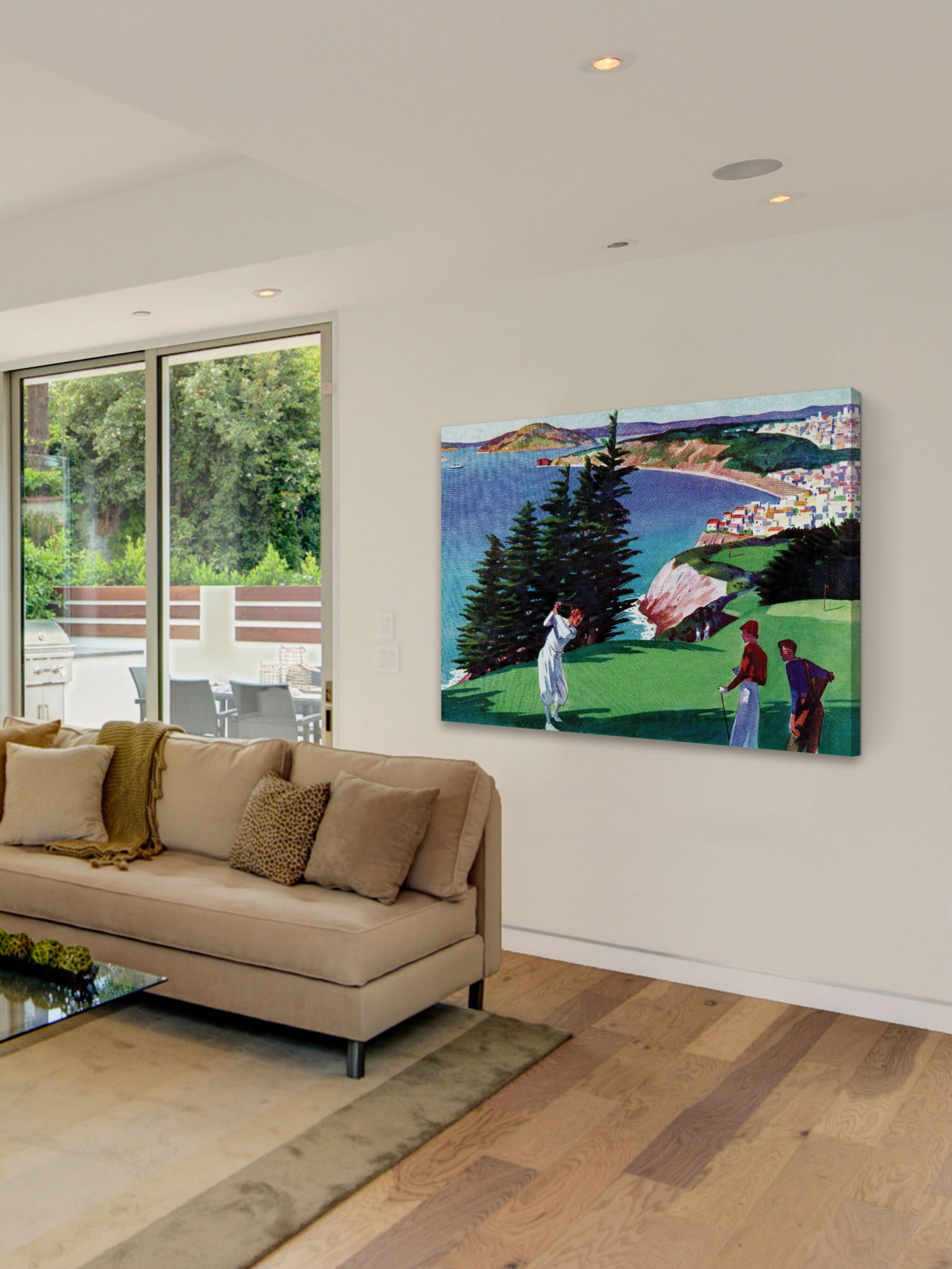 Marmont Hill Inc Marmont Hill - "Golfing in San Francisco" by Artist Unkown Painting Print on Canvas - Multi-color