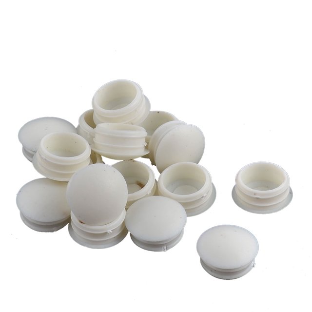 Unique Bargains 16 Pcs Antislip Plastic Round 16mm Chair Foot Cover Table Furniture Leg Protector White