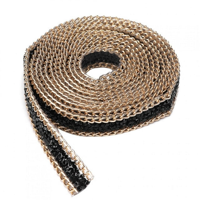 Adorno de cadena de diamantes de imitación de 1,5 cm, 5 yardas, accesorios de decoración de apliques de ropa hechos a mano (tipo A)