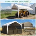 thumbnail image 2 of Mellcom 10x20 Carport ,Outdoor Portable Carport Canopy with Sidewalls all Weather for Car,Storage,Tool room,White, 2 of 10