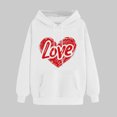 thumbnail image 2 of Goodeals Online Deals,Women's Drawstring Hoodie Long Sleeve Heart Print Pullovers Casual Loose Fleece Sweatshirt with Pocket(White,XXL), 2 of 5