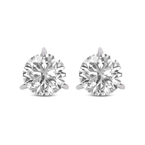 TimeLe$$ Classics 1.50 Carat TW Lab Grown Round Cut 3 Prong Martini Diamond Earrings For Women in 14K White Gold