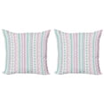 thumbnail image 1 of Ambesonne Abstract Throw Pillow Cover 2 Pack, Geometric Art, 16", Lilac Turquoise, 1 of 2