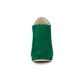 thumbnail image 6 of BLISSFUL STEP Women's Ankle Boots Faux Suede Round Toe Block High Heel Side Zipper Shoes Emerald Green 6, 6 of 7