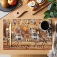 thumbnail image 2 of Welcome Fall Squirrel Placemats Set of 2, Thanksgiving Botanical Plaid Washable Wipeable Table Mats for Dining Tables, Indoor Outdoor Kitchen Place Mats for Holiday Party Table Decor, 2 of 9