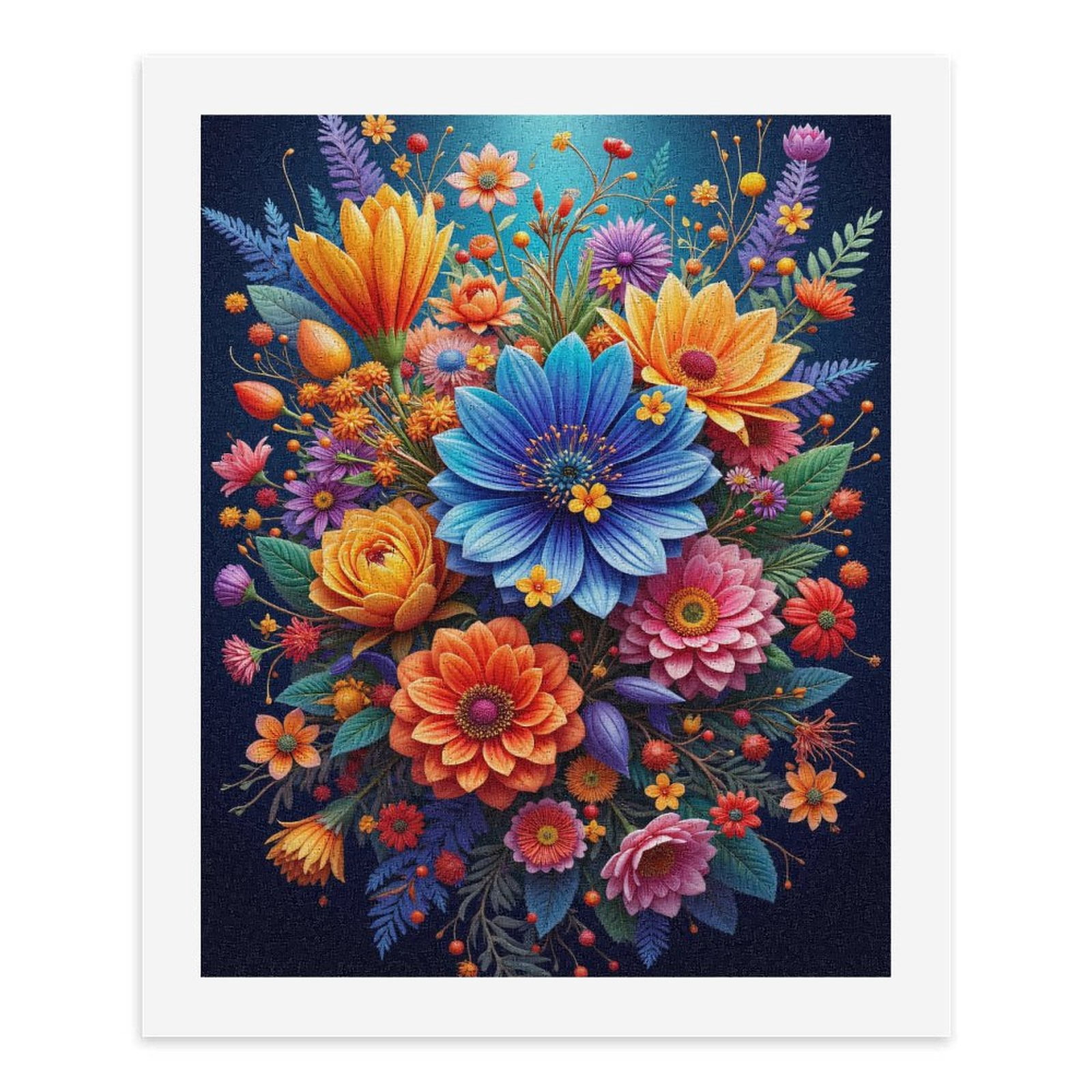 Paint By Numbers Kit for Adults Beginner - DIY Floral Bouquet Colorful Bloom Art Canvas Painting Kits for Adults, Frameless Paint By Number for Adults for Home Wall Decor 16x20 Inch