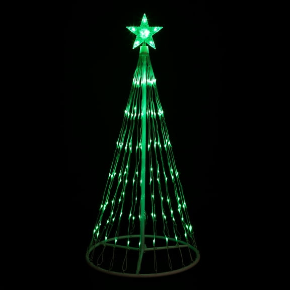 Northlight LED Lighted Christmas Cone Tree Outdoor Decoration - 4' - Green