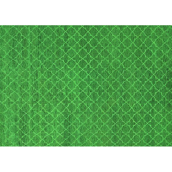 Ahgly Company Indoor Rectangle Oriental Green Industrial Area Rugs, 5' x 7'