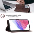 thumbnail image 6 of Feishell for Samsung Galaxy A73 5G 6.7 inch Wallet Case with Wrist Strap,Flip Cover with Embossed Pattern PU Leather Kickstand Credit Card Slots Magnetic Clasp Folio Purse Phone Case,Brown, 6 of 7