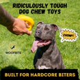 thumbnail image 2 of WoofBite Bola de anillo indestructible - Reemplazo de por vida - Masticadores agresivos fuertes y resistentes Raza mediana grande - Juguetes para perros de caucho natural no tóxico - Amarillo - Tirar, 2 of 8