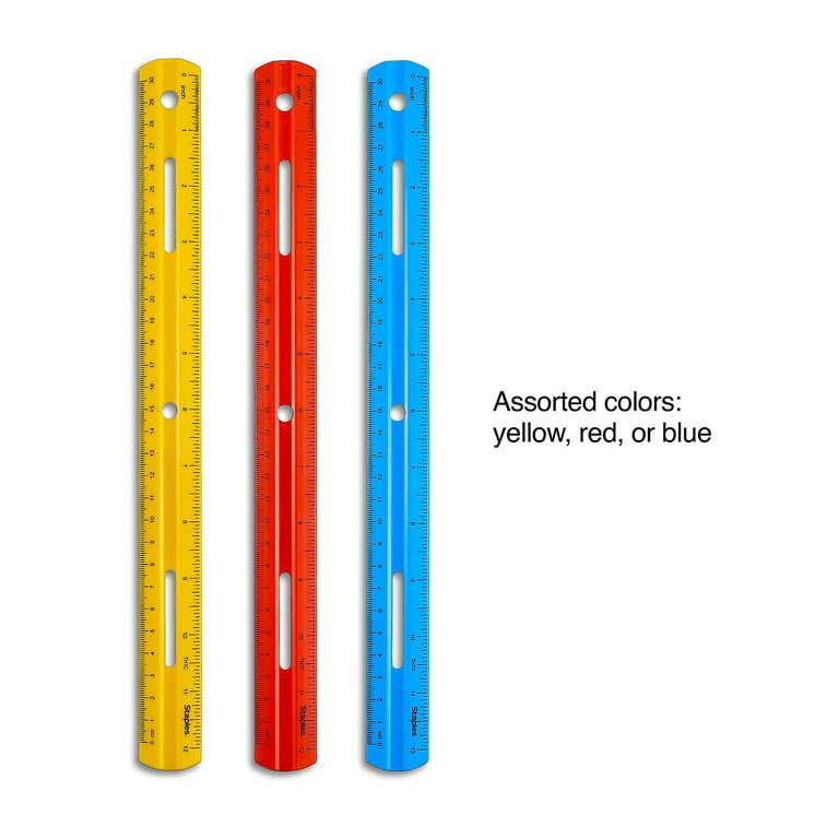 Staples 12 Plastic Ruler Assorted Colors (51884) 2772893
