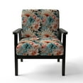 thumbnail image 4 of Designart "Romantic Roses and Paisley in Pink & Blue I" Multicolor Rose Pattern Upholstered Accent Chair - Glam Arm Chair For Living Room, 4 of 5