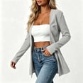 thumbnail image 5 of vdgthytj Blazer for Women Long Sleeve Open Front Button Cardigan Slim Fitted Ruffle Business Casual Work Corduroy Long Outwear(Large,Gray), 5 of 6
