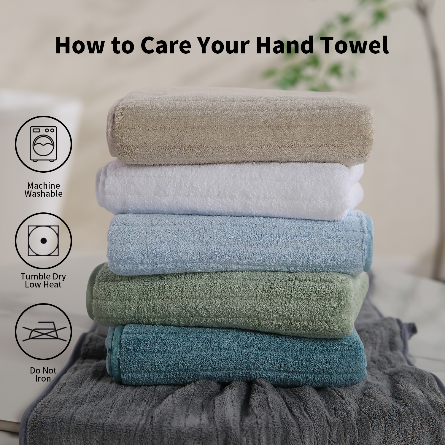 Covina Home 12-Piece Hand Towel Set, Dark Gray photo 3