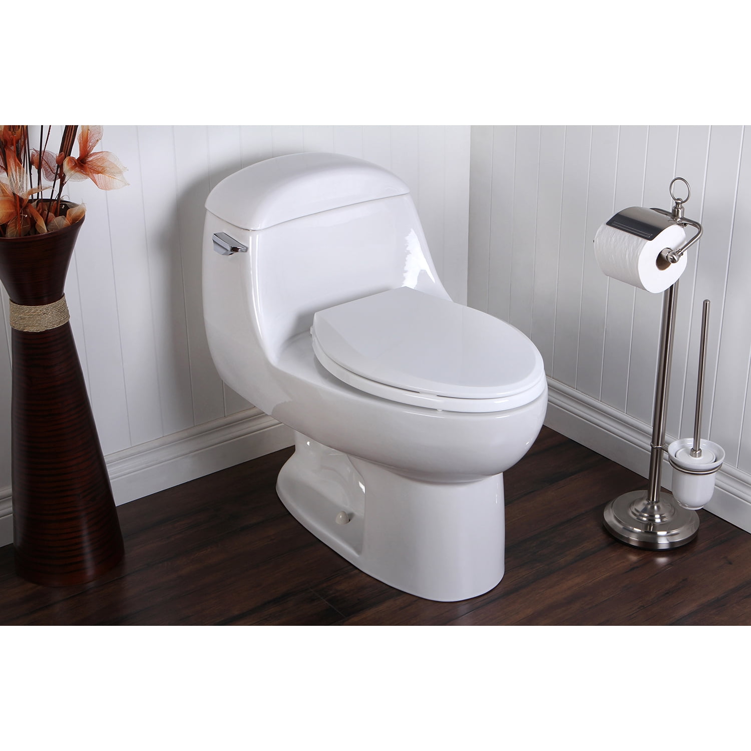 White Kingston Brass VWC1992 Congress OnePiece Toilet Restroom