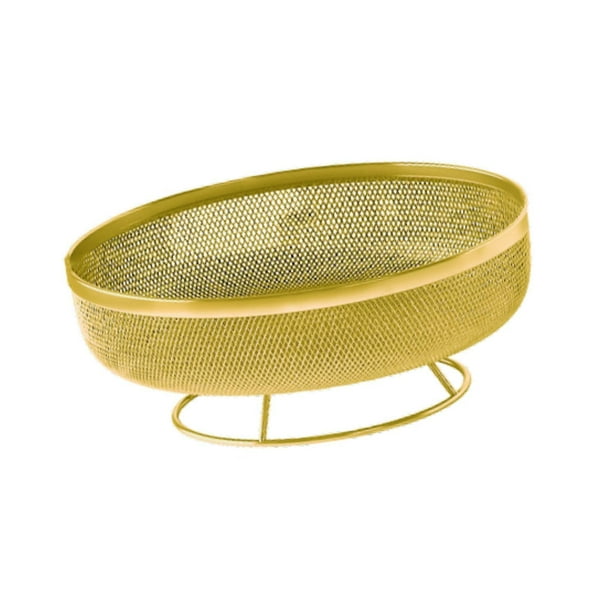 Cesta grande de alambre para almacenar frutas y verduras, abierta, versátil y resistente, con oro