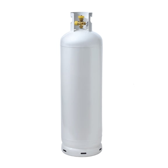 Flame King Propane Tank, 100 lbs, Multi-Valve with High-Capacity Filler, White