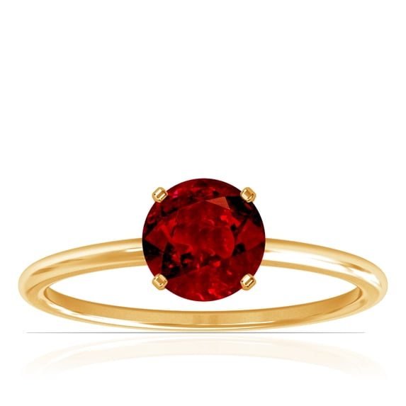 GemsNY July Birthstone - Dainty Round Four Prong Ruby Solitaire Ring (Grade - AAAA | 0.65cts.)
