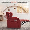 thumbnail image 3 of MCombo Zero Wall Hugger Power Recliner Chair for Small Space RV Living Room, Fabric (Burgundy), 3 of 10