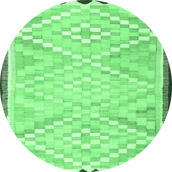 Ahgly Company Indoor Round Southwestern Emerald Green Country Area Rugs, 7' Round