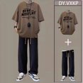 thumbnail image 4 of Conjunto de pantalones deportivos negros para hombre, camiseta blanca para hombre, pantalones, ropa caqui, corte entallado de primera calidad, novedad en camisetas y tops, 4 of 5