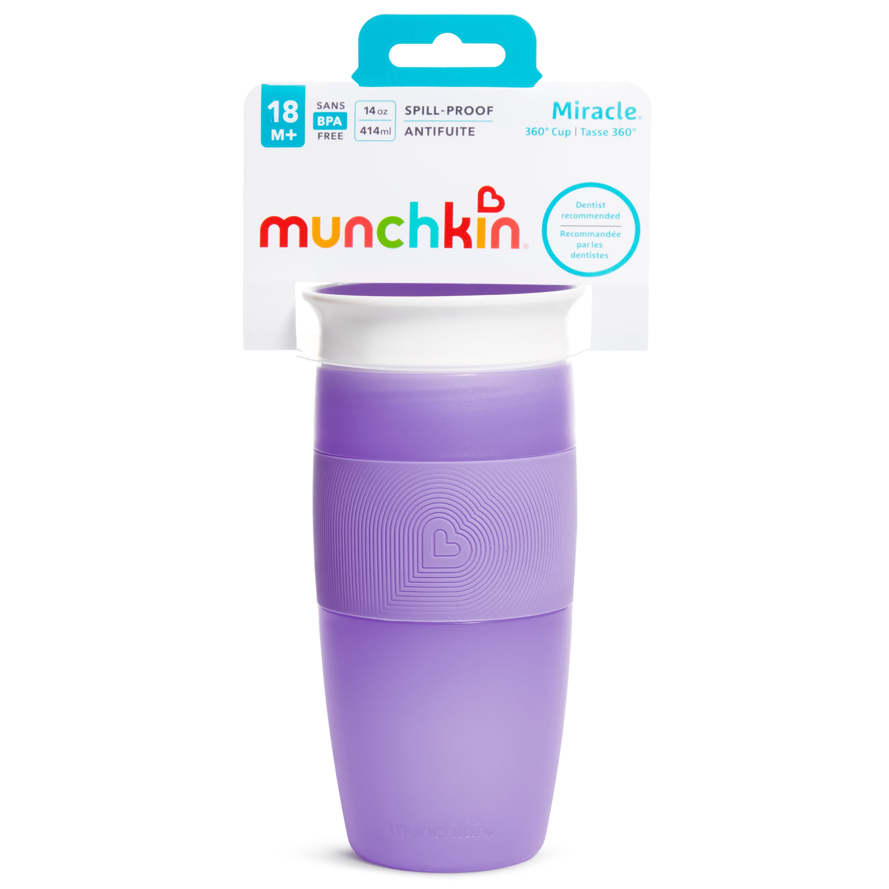 Munchkin® Miracle® 360° Toddler Sippy Cup, 14 oz, Purple, Unisex