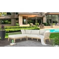 thumbnail image 3 of Cypress Teak Wood 2-piece Left Arm Chaise Outdoor Sectional - Beige, 3 of 3