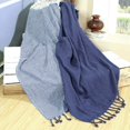 thumbnail image 3 of Rustic Homes 100% Pure Cotton Thermal Blanket - Herringbone Pattern, Lightweight, Soft & Cozy Premium Fall Throw Blanket for All Seasons, 50" x 60", 2 Pack - Indigo, 3 of 3