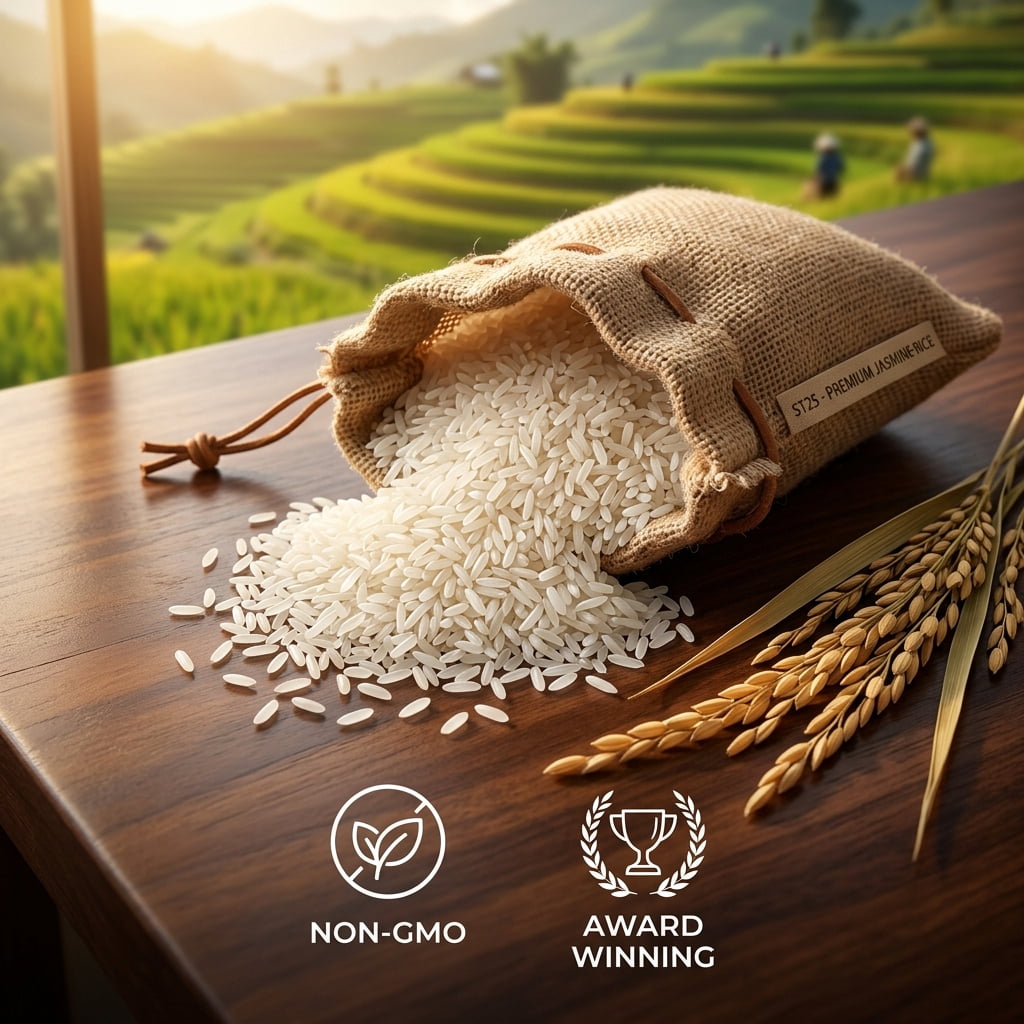 Phuoc Loc Tho ST25 Premium Vietnamese White Rice, Fragrant Long Grain, Non-GMO, Gluten Free, 10 LBS