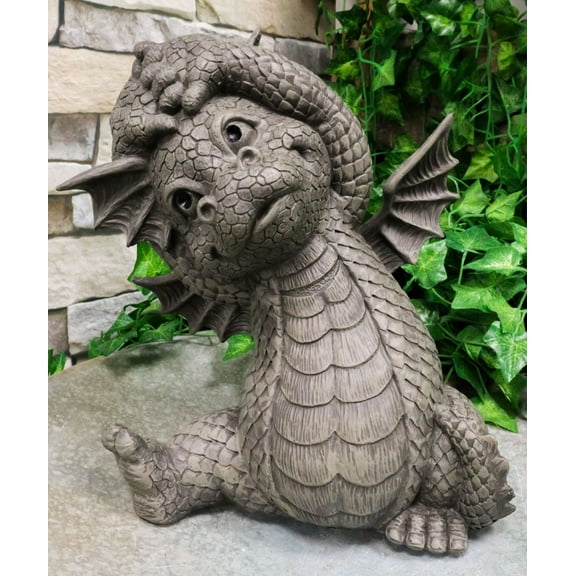 Ebros Whimsical Garden Dragon Morning Yoga Stretch Statue Guest Greeter Decor