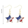 thumbnail image 2 of QIQUWOHUL American Independence Day Earrings Pendant Flag Red Blue White Lightweight Fashion Rhinestone Heart Shape, 2 of 3