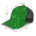 thumbnail image 2 of Lsque Green Glitter Printed Trucker Hat - Baseball Cap for Men Women - Breathable Mesh Side, Adjustable Fit - for Casual Wear, 2 of 7