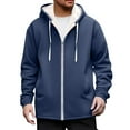 thumbnail image 2 of Mens Fleece Lined Jackets Zip Up Hoodies & Sweatshirts with Pockets Casual Solid Color Long Sleeve Thermal Warm Athletic Workout Outerwear Coats, 2 of 8