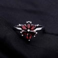 thumbnail image 4 of Natural Garnet Flower Ring, 925 Sterling Silver Ring, 4 of 8