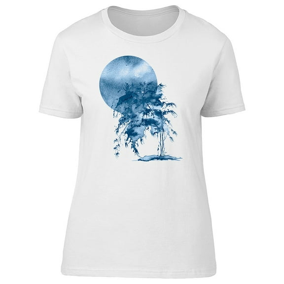 Palm Trees In Blue Watercolor Tee Men's -Image by Shutterstock