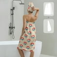 thumbnail image 2 of Colevkie Women 2 Pieces Adjustable Bath Skirt & Cap Bath Wrap Set Bath Wrap Towel Hair Drying Cap Soft Portable for Travel Bathroom Sauna Printed Vintage Florals Pattern, 2 of 8
