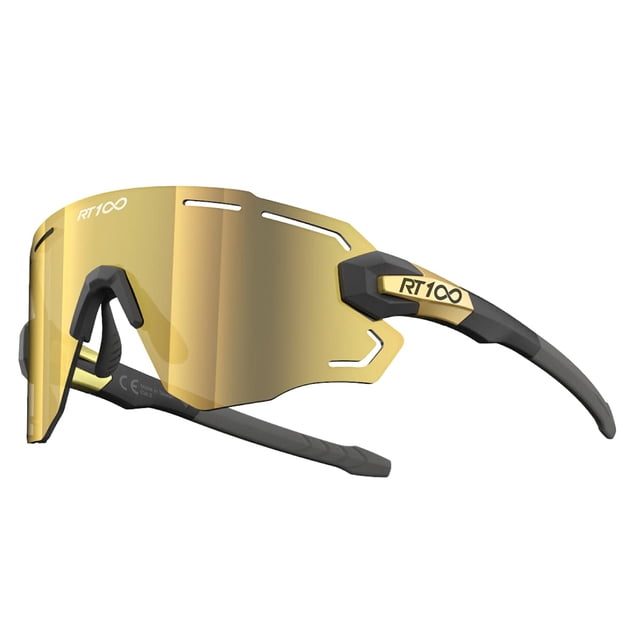 Gafas de sol deportivas RT100 para ciclismo para hombre, sin montura doradas