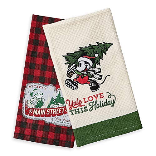Vintage Christmas Guest Towel Decorative Farmhouse Christmas Embroidered Cotton Tea Towel with Checked Ruffle hearts bows candles
