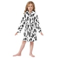 thumbnail image 6 of FORMRS Niños Bathrobe Unisex Hooded Robe Soft Plush Pajamas Sleepwear, Size 2-3T, Cow Spots, 6 of 7