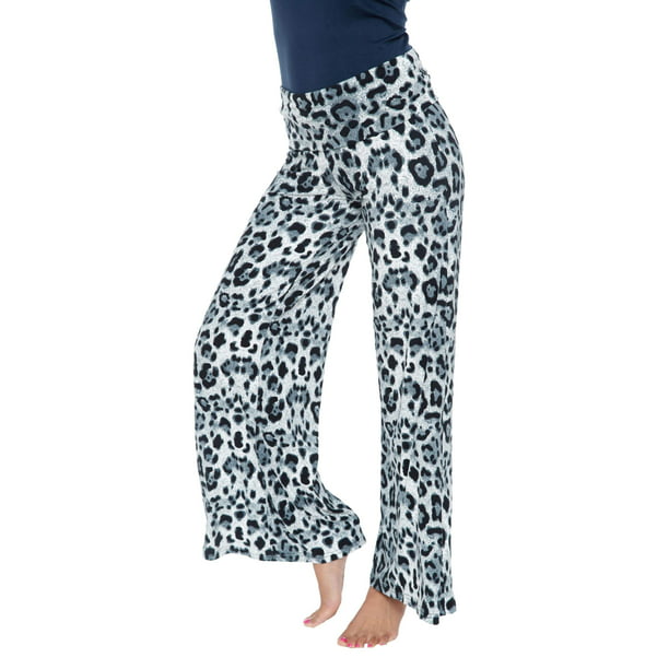 White Mark - Women's Cheetah Printed Palazzo Pants - Walmart.com ...