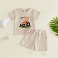thumbnail image 2 of Toddler Baby Boy Girl Summer Clothes Set Boys Short Sleeve Cartoon Prints T Shirt Tops Shorts Child Kids Gentleman Outfits 6-12 Months 12-24 Months 2t 3t 4t 5t 6t 7t Children 12-18 Months, 2 of 4